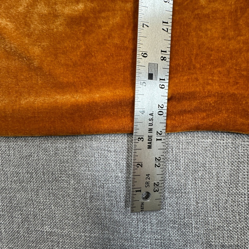 Free People Terese Velvet Top Womens M Pumpkin Pie Puff Sleeve Tassel Tie Neck - Picture 8 of 9